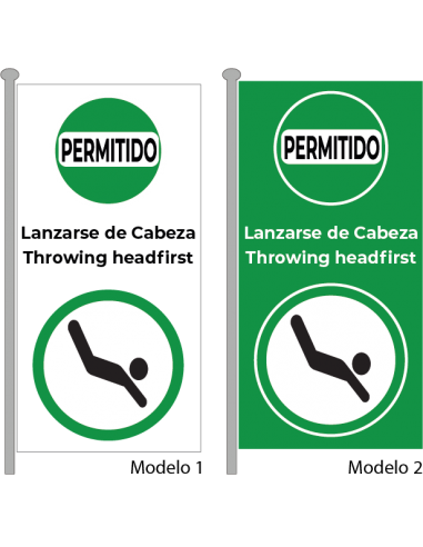 Bandera Permitido Lanzarse de Cabeza