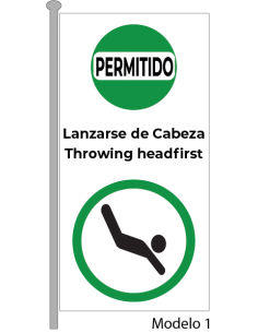Bandera Permitido Lanzarse de Cabeza