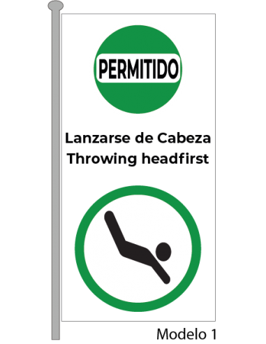 Bandera Permitido Lanzarse de Cabeza