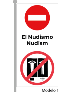 Bandera Prohibido El Nudismo Vertical