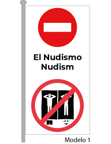 Bandera Prohibido El Nudismo Vertical
