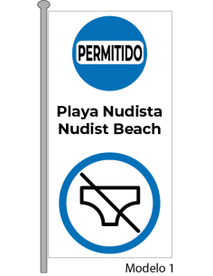 Bandera Permitido El Nudismo Vertical