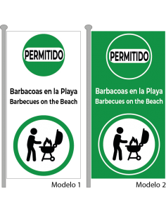 Bandera Permitido Barbacoas Vertical