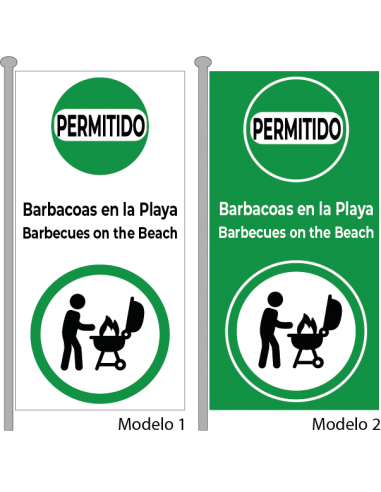 Bandera Permitido Barbacoas Vertical