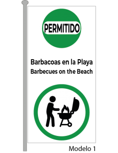 Bandera Permitido Barbacoas Vertical