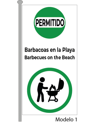 Bandera Permitido Barbacoas Vertical