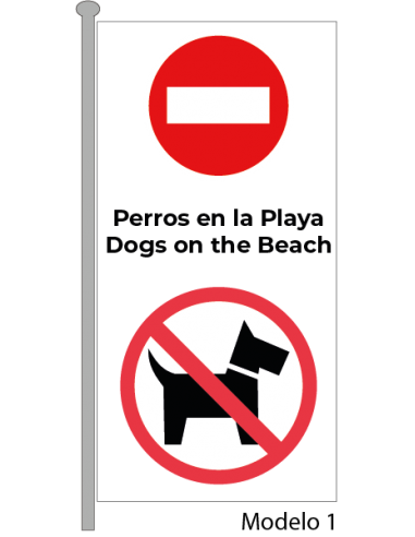 Bandera Prohibido Perros en la Playa