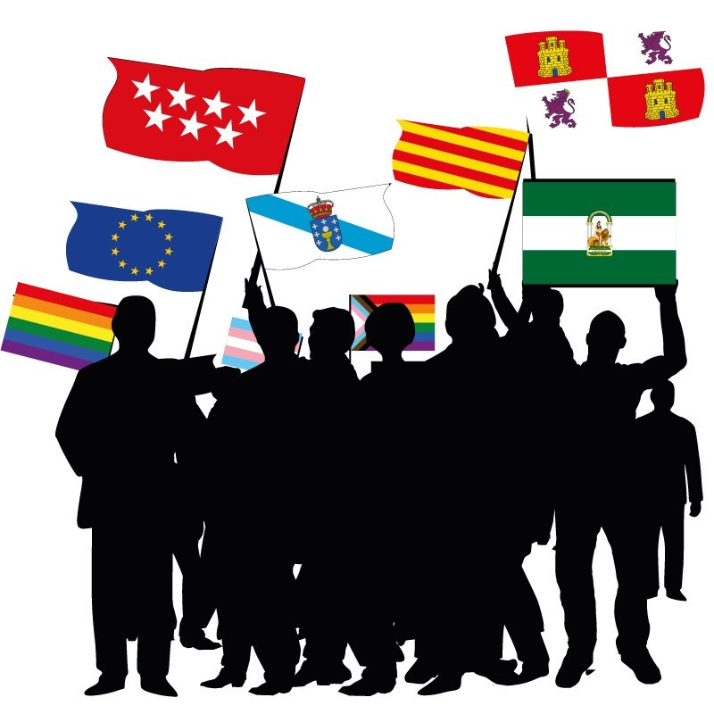 Bandera de Mano con Palo