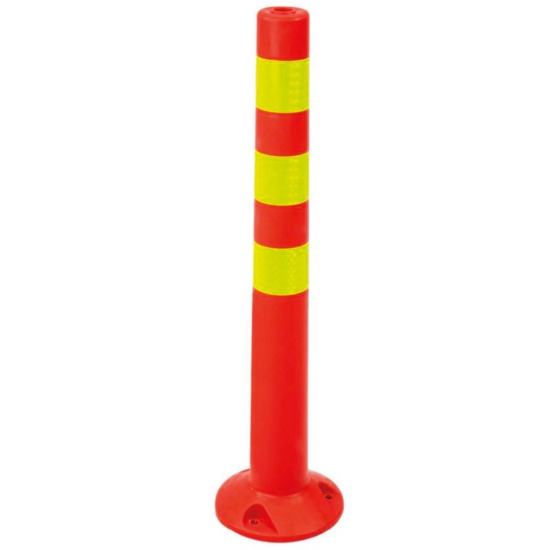 Poste Plástico con Reflectores. 3 Franjas