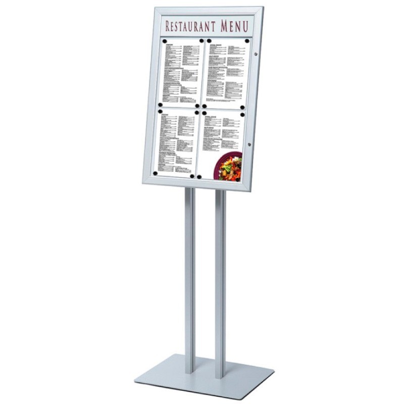 Porta Menú. Con y Sin Led. Plata
