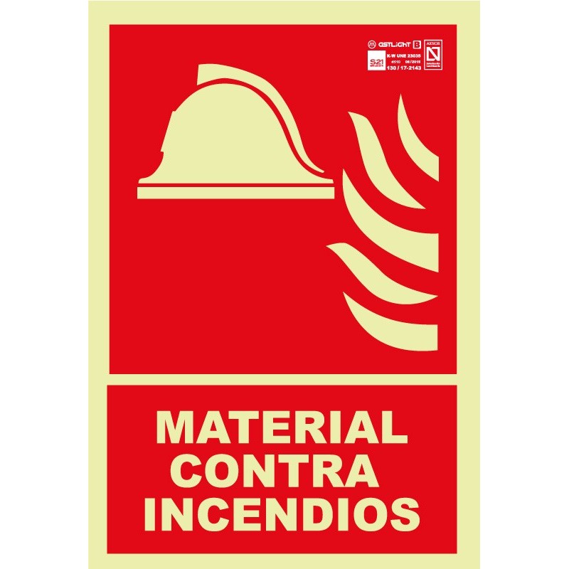Señal Luminiscente PVC 1,1 mm. Material Contra Incendios
