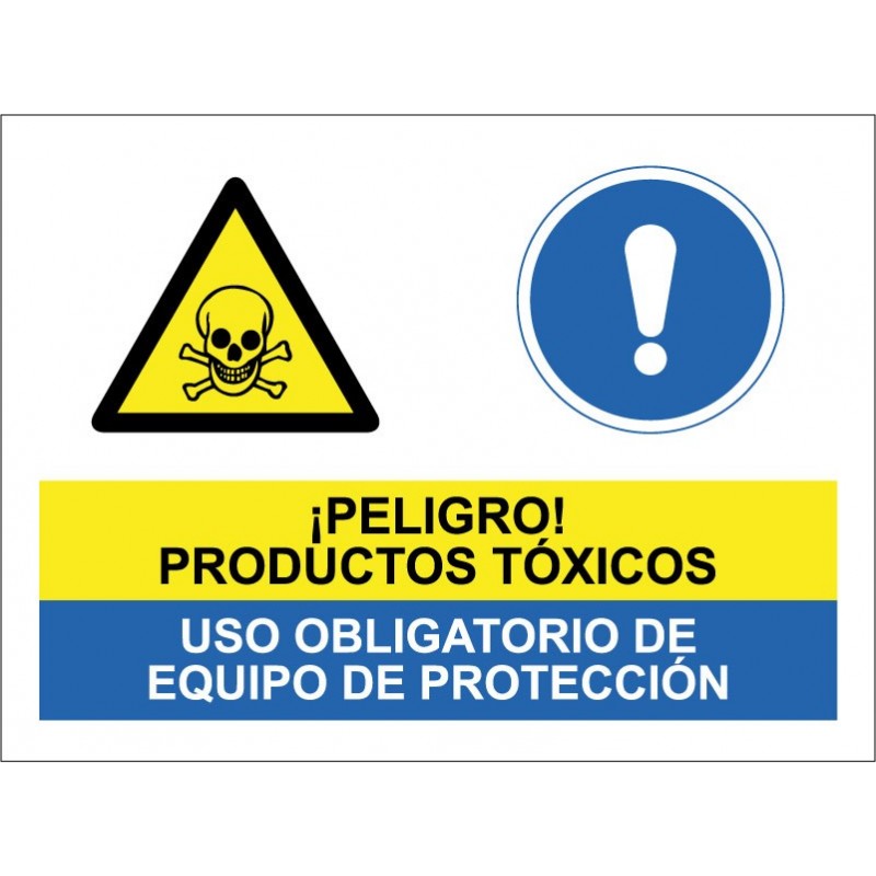 Señal Peligro Productos Tóxicos Uso Obligatorio Equipo Protección