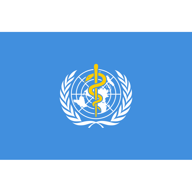 Bandera de la OMS. Organización Mundial de la Salud