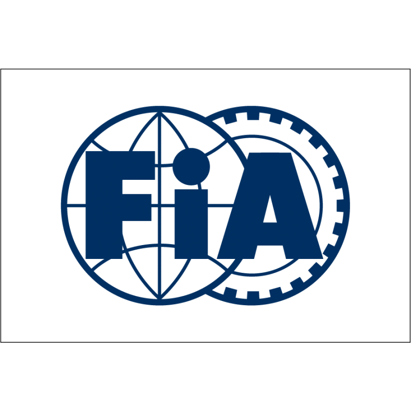 Bandera de la FIA. Federación Internacional del Automóvil