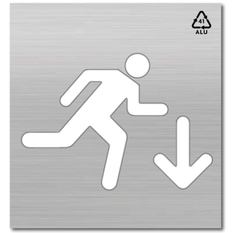 Plantilla Señal Peatón. Salida de Emergencia Flecha Abajo