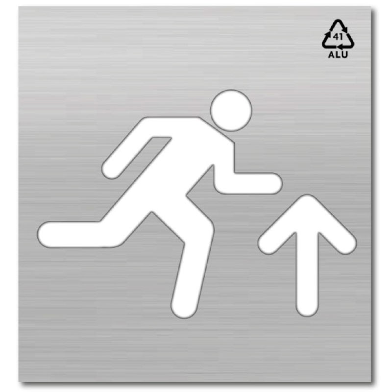 Plantilla Señal Peatón. Salida de Emergencia Flecha Arriba