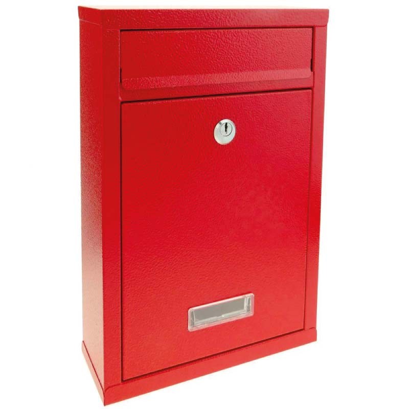 Buzón de Acero. Cartas. Rojo